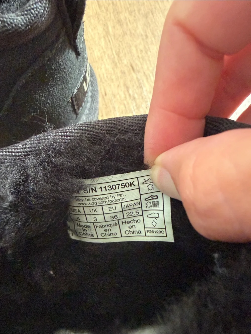 UGG Kids Black Suede Shearling-Lined Pull-On Booties